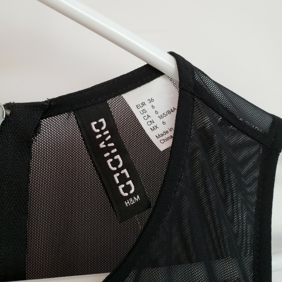 H&M Black Mesh Maxi Dress with Side Slits - Picture 3 of 6